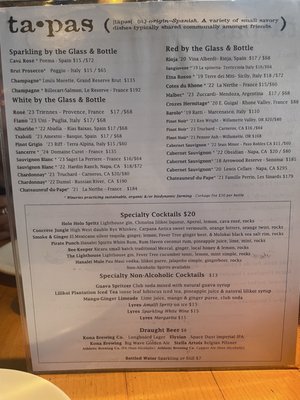 Menu photo 5 Bar Acuda Hanalei, HI