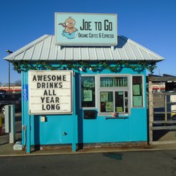 Outside of the coffee hut, view looking north.