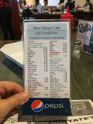 Menu photo 2 New Riegel Cafe New Riegel, OH