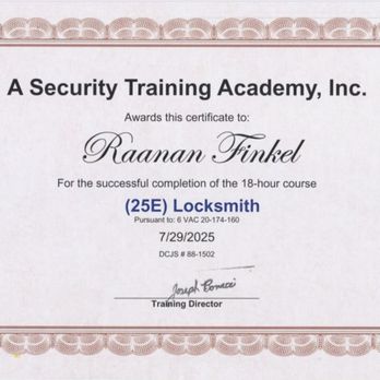 Raanan The Locksmith - VA Locksmith Certificate (25E) - Keys & Locksmiths Near Me - Rockville , Maryland Raanan The Locksmith - VA Locksmith Certificate (25E) - Keys & Locksmiths Near Me - Rockville , Maryland