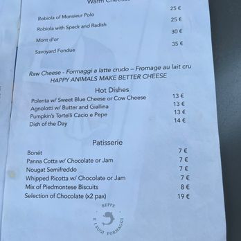 Beppe e I Suoi Formaggi - Menu - Cheese Shops Near Me - Rome, RM Beppe e I Suoi Formaggi - Menu - Cheese Shops Near Me - Rome, RM