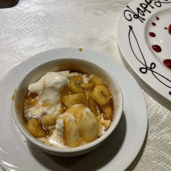 Crow's Nest - Bananas Foster after being created table side. - French Near Me - Anchorage, Alaska