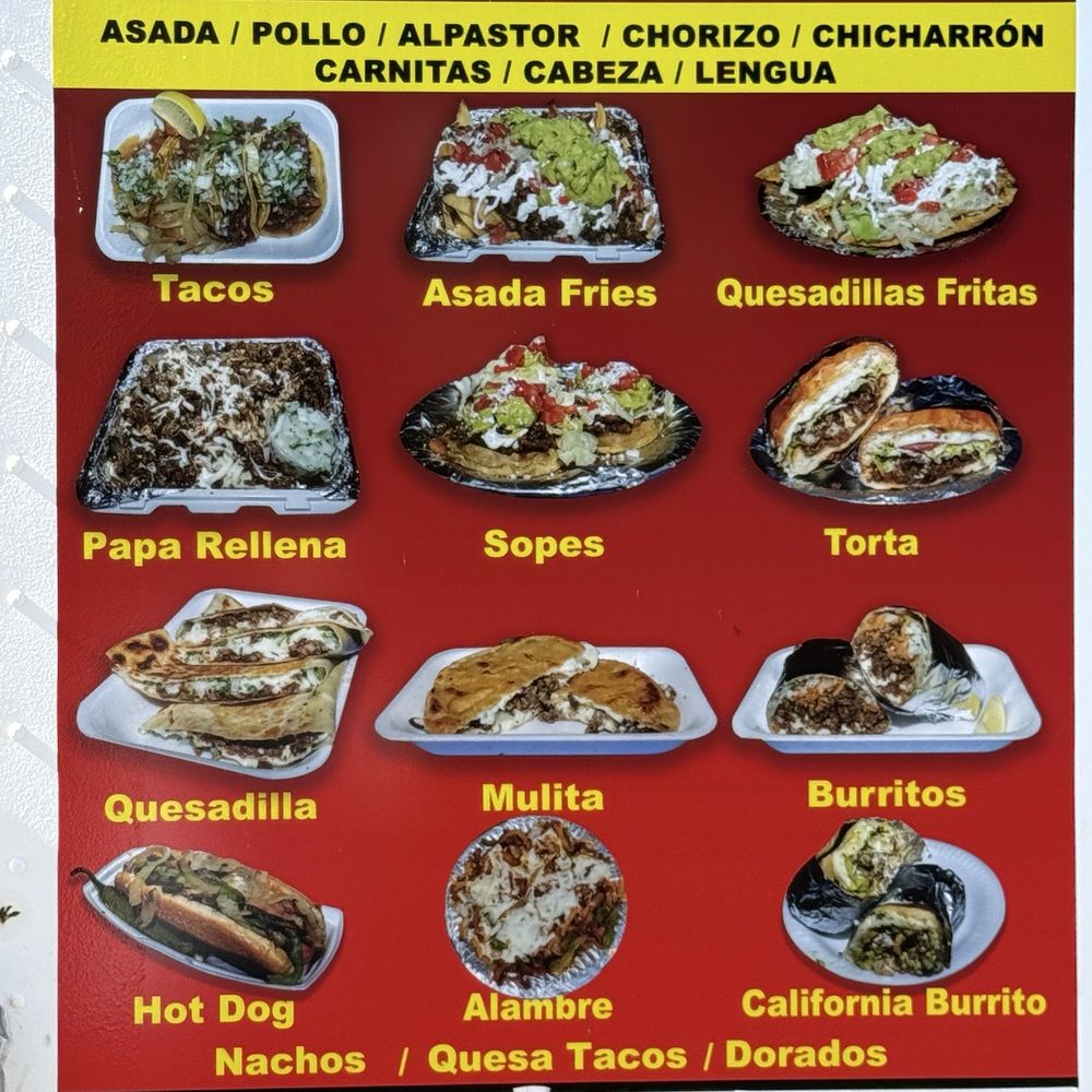 Menu as of July 2026