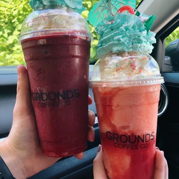 Grounds Coffee Co. - Mixed berry blended redbull + strawberry lychee blended redbull| (ig: @alisa.eats.food) - Coffee & Tea Near Me - Woodinville, Washington