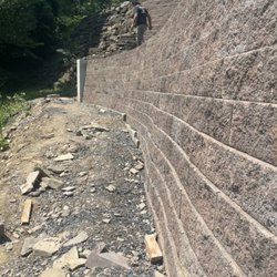 De La Rosa Masonry - Part of the completed 102' long wall.