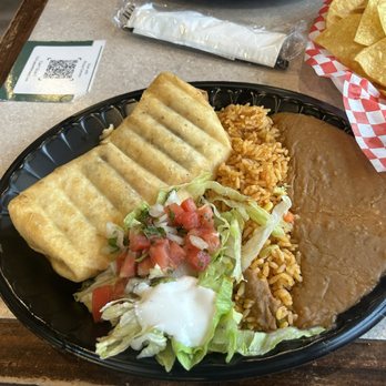 Guapo's GO, Taqueria & Charcoal Chicken - CHIMICHANGA PLATTER - Mexican Near Me - Woodbridge, Virginia