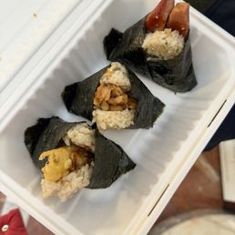 Shrimp Tempura, chicken teriyaki, spam masubi - all good