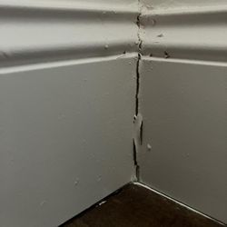 Floor molding joints cracking open.