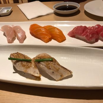 Sushi Enya - Pasadena - Yellowtail, salmon, toro, albacore (bottom) - Sushi Bars Near Me - Pasadena, California Sushi Enya - Pasadena - Yellowtail, salmon, toro, albacore (bottom) - Sushi Bars Near Me - Pasadena, California