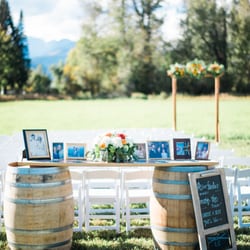 Lake Chelan Wedding Rentals - Wine bar table with chalk boards