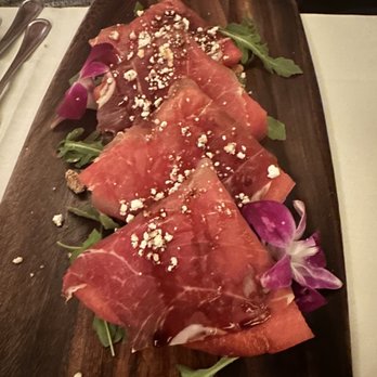 Lucca Restaurant & Bar - Special app of the night - watermelon wrapped in prosciutto - Italian Near Me - Boston, Massachusetts