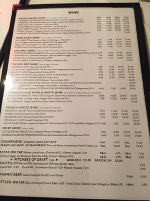 Menu photo 1 Joe Allen Paris, 75