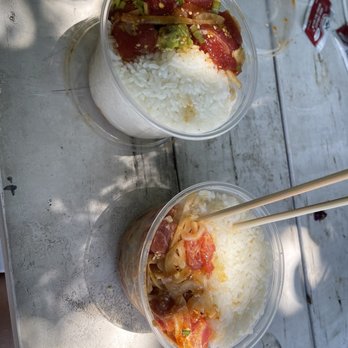 Poke-Poke - two bowls of food on a table - Hawaiian Near Me - Austin, Texas Poke-Poke - two bowls of food on a table - Hawaiian Near Me - Austin, Texas