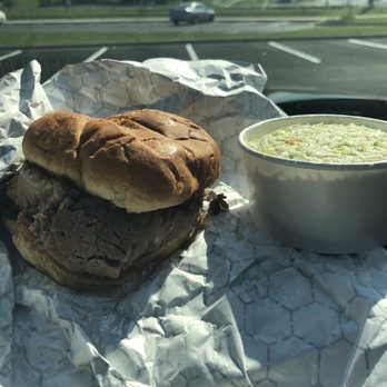 Black Hog BBQ - Beef Brisket Sandwich with side of Cole Slaw - Barbeque Near Me - Frederick, Maryland
