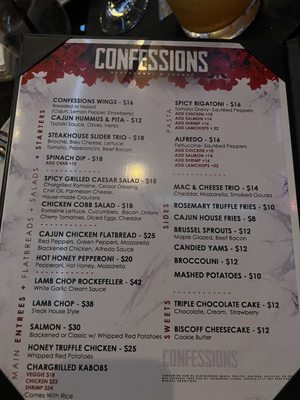 Menu photo 8 Confessions Houston, TX