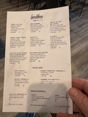 Menu photo 2 Lunchbox Brewing Company Bellmore, NY Menu photo 2 Lunchbox Brewing Company Bellmore, NY