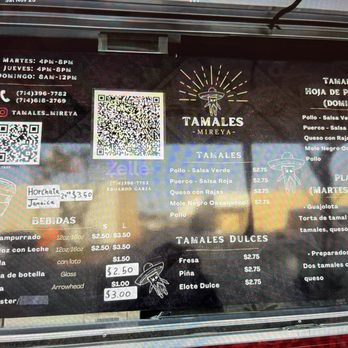 Tamales Mireya - Menu - Food Trucks Near Me - Garden Grove, California Tamales Mireya - Menu - Food Trucks Near Me - Garden Grove, California