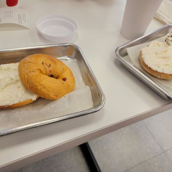 Marx Bagels - Orange Cranberry and Cinn Raisin...both with plain cream cheese - Bagels Near Me - Blue Ash, Ohio