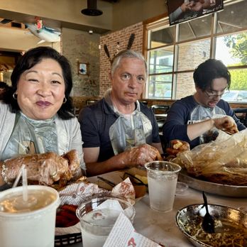 Cajun Crack'n - Yum! Working for our lunch. - Seafood Near Me - Milpitas, California