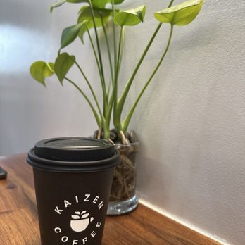 Kaizen & Coffee - Take out cup with plant - Coffee & Tea Near Me - San Mateo, California Kaizen & Coffee - Take out cup with plant - Coffee & Tea Near Me - San Mateo, California