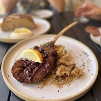 Halter Ranch - Wild boar schnitzel with spaetzle - Wine Tasting Room Near Me - Fredericksburg, Texas Halter Ranch - Wild boar schnitzel with spaetzle - Wine Tasting Room Near Me - Fredericksburg, Texas
