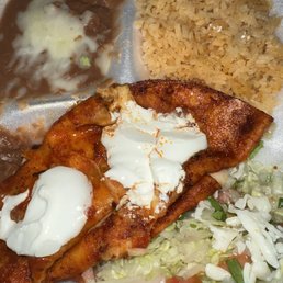 Red cheese enchiladas