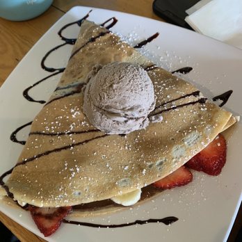 Cafe Hue - Nutella Strawberry Banana Crepe with Cookies and Cream Gelato - Creperies Near Me - San Diego, California