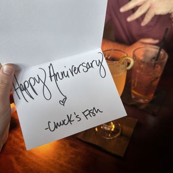 Chuck’s Fish - A sweet note for the occasion! - Seafood Near Me - Madison, Alabama