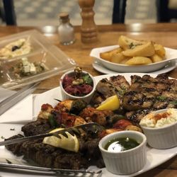 Cyma - Meat platter w/potato wedges ;)