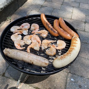 Swiss Pork Store - Clockwise from top: Frankfurters, Weisswurst, and Bratwurst (shrimp was not from there). Perfect for grilling. - Meat Shops Near Me - Fair Lawn, New Jersey Swiss Pork Store - Clockwise from top: Frankfurters, Weisswurst, and Bratwurst (shrimp was not from there). Perfect for grilling. - Meat Shops Near Me - Fair Lawn, New Jersey