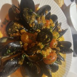 Mussels in a red curry Mussels in a red curry