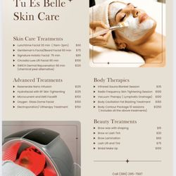 Tu Es Belle - Treatment Menu and Pricing