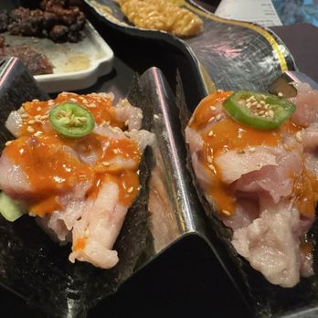 Chubby Cattle - Yellowtail jalapeno hand roll - Barbeque Near Me - Pleasanton, California