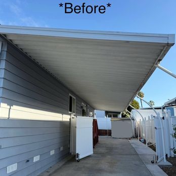 Forever Painting - Very dirty awning in desperate need of a fresh coat of paint. - Painters Near Me - wilmington, California Forever Painting - Very dirty awning in desperate need of a fresh coat of paint. - Painters Near Me - wilmington, California