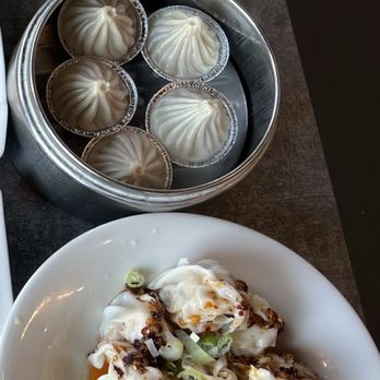 Lunasia Dim Sum House - Top - Soup Dumplings & Bottom - Wonton w/ Chili Oil - Dim Sum Near Me - Cerritos, California Lunasia Dim Sum House - Top - Soup Dumplings & Bottom - Wonton w/ Chili Oil - Dim Sum Near Me - Cerritos, California