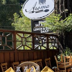 Aroma Restaurant - Sign on the front visible from the road