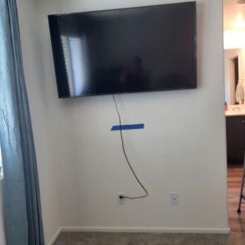 Priest AV - Installed 55 in tv in bedroom, was able to avoid the electrical behind the wall. - Handyman Near Me
