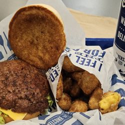 Culver’s - ButterBurger single, cheese curds and medium drink