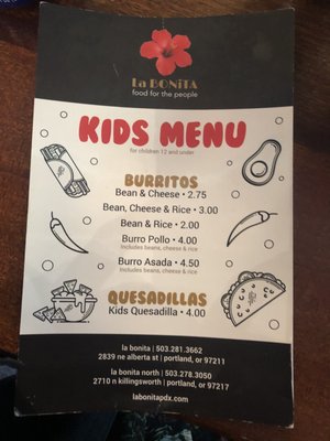 Menu photo 2 La Bonita Portland, OR