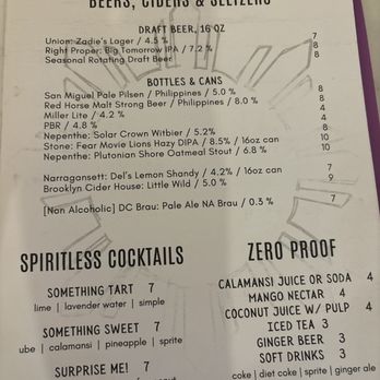 Purple Patch - Beer/Cider/NA Menu - Filipino Near Me - Washington, DC, District of Columbia