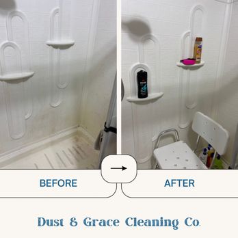 Dust & Grace Cleaning - Before and after Shower Deep Clean! - Home Cleaning Near Me Dust & Grace Cleaning - Before and after Shower Deep Clean! - Home Cleaning Near Me
