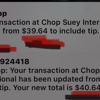 Chop Suey International Restaurant - The extra dollar they charged me without my authorization‼‼‼‼‼ - Chinese Near Me - Miami, Florida Chop Suey International Restaurant - The extra dollar they charged me without my authorization‼‼‼‼‼ - Chinese Near Me - Miami, Florida