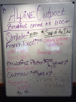 Menu photo 3 Alpine Outpost Weston, OR Menu photo 3 Alpine Outpost Weston, OR