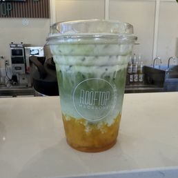 Mango sticky rice matcha Mango sticky rice matcha