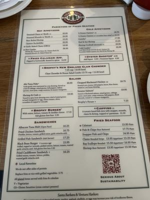Menu photo 6 Brophy Bros Santa Barbara, CA