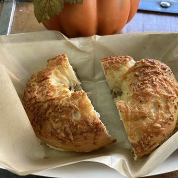Bristol Bagels & Bakery - Asiago bagel with sausage and Swiss - Breakfast & Brunch Near Me - Bristol, Tennessee Bristol Bagels & Bakery - Asiago bagel with sausage and Swiss - Breakfast & Brunch Near Me - Bristol, Tennessee