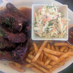 Half rack pork ribs - yummy and they fall off the bone! Half rack pork ribs - yummy and they fall off the bone!