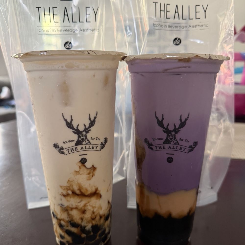 The Alley - Brown Sugar Boba Crème Brûlée Milk and Ube Taro Brown Sugar Boba Milk - Bubble Tea Near Me - Irvine, California The Alley - Brown Sugar Boba Crème Brûlée Milk and Ube Taro Brown Sugar Boba Milk - Bubble Tea Near Me - Irvine, California