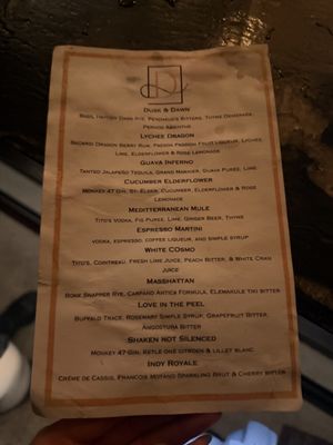 Menu photo 2 Dusk Lounge Indianapolis, IN