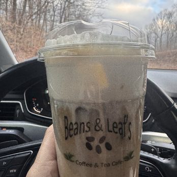 Beans and Leaf's Coffee Cafe - Sugar free toasted marshmallow flavoring in a cold brew with a splash of almond milk with cold foam - Coffee & Tea Near Me - Lafayette, Tennessee